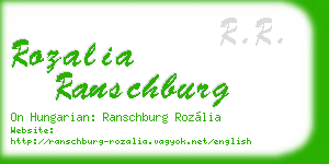 rozalia ranschburg business card